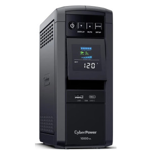 CyberPower CP1000PFCLCD Mini-Tower UPS, UL Rated, Energy Star certified, 10× NEMA 5-15R